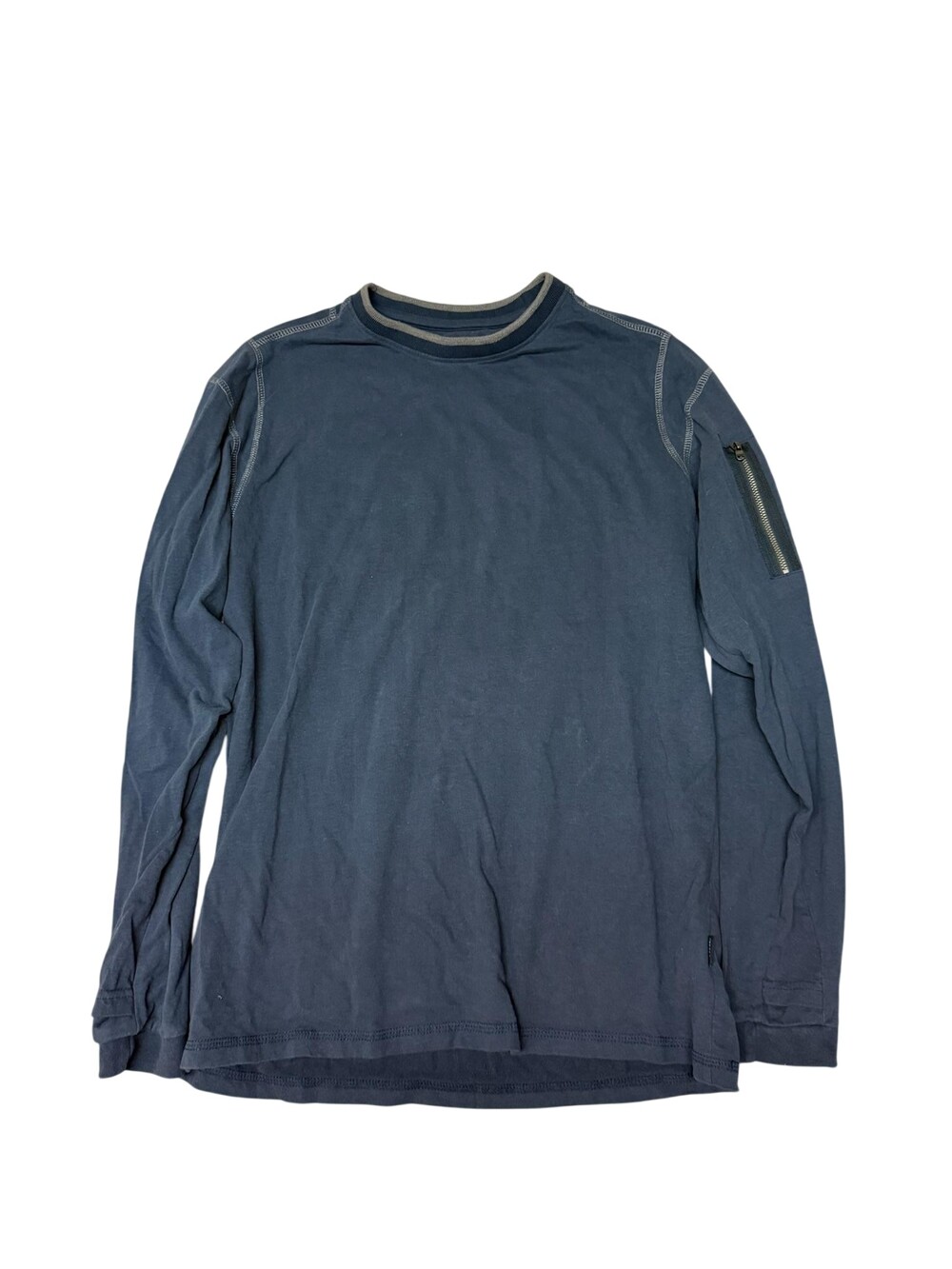 Kuhl Shirt Mens Small Blue Long Sleeve Crew Neck Pocket Tee Wildfibre Cotton